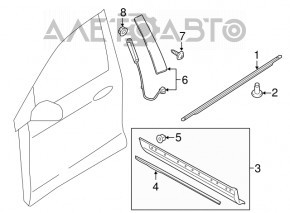 Capac usa fata dreapta inferioara Lincoln MKX 16- cu crom, suport rupt, uzura