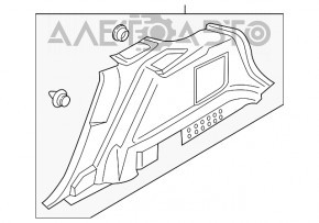 Capacul arcului drept Lincoln MKX 16- negru.