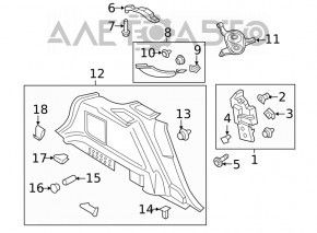 Capacul arcului stâng Lincoln MKX 16-