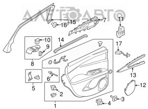 Capacul usii cardului din spate dreapta Lincoln MKX 16 - piele, bej, cotiera maro, insertie din lemn