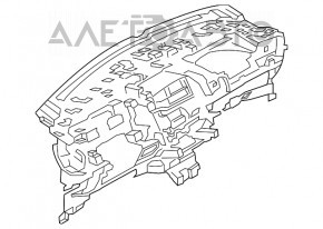 Torpedo panoul frontal fără AIRBAG Lincoln MKX 16- negru, tija