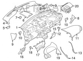 Torpedo panoul frontal fără AIRBAG Lincoln MKX 16-