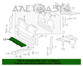 Grila radiatorului de jos Lincoln MKX 16- 3.7 are suporturile rupte.