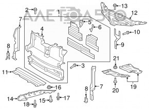 Grila radiatorului de jos Lincoln MKX 16- 3.7 are suporturile rupte.