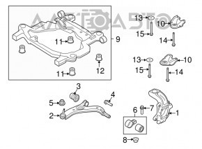 Maneta inferioară din față dreapta Ford Flex 13-19