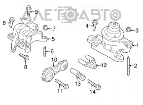 Suportul cutiei de viteze automată inferior Ford Explorer 11-15 tip 2 este crăpat.