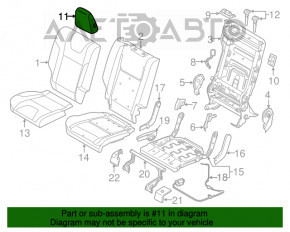 Suport pentru cap spate dreapta Ford Escape MK3 13-19, material textil bej, pentru curățare