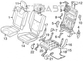 Suport pentru cap spate dreapta Ford Escape MK3 13-19, material textil bej, pentru curățare