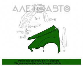 Aripa față stânga Acura MDX 07-13 nouă, neoriginală.