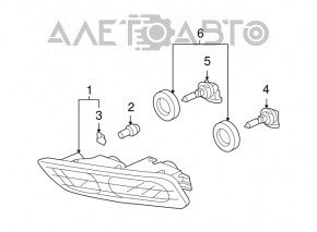 Farul de ceață stânga pentru Acura MDX 07-13, nou, neoriginal