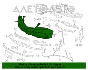 Bara față goală Acura MDX 14-16, nouă, aftermarket, pentru restilizare.