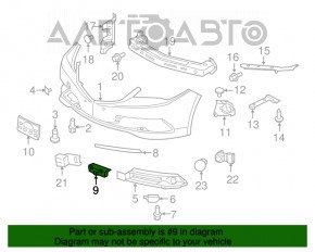 Capacul de bara fata centrala de jos pentru Acura TLX 15-17, nou, aftermarket