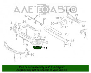 Grila inferioară a bara față stânga Audi Q5 8R 09-12 pre-restilizare, sub faruri de ceață, nou, neoriginal.