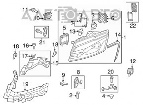 Suport de fixare far dreapta Audi Q5 8R 09-12 pre-restilizare, nou, neoriginal