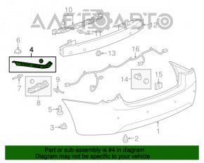 Suportul pentru bara spate stânga Chevrolet Cruze 11-15, nou, neoriginal.