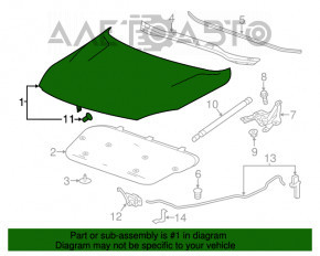 Capota goală Chevrolet Malibu 13-15 Aluminiu nou, neoriginal