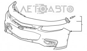 Bara fata goala Chevrolet Malibu 16-18 pre-restilizare, fara senzor de parcare si DRL, nou, neoriginal.