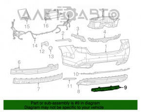 Крепление заднего бампера центр нижнее Chrysler 200 15-17 новый неоригинал