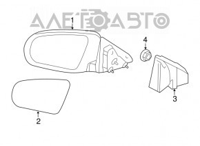 Oglindă laterală stângă Chrysler 200 11-14, încălzită, nouă, neoriginală.