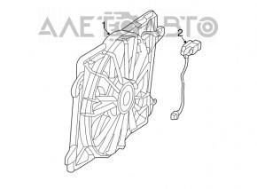 Difuzorul carcasei radiatorului asamblat pentru Dodge Challenger 09- cu un singur ventilator nou, neoriginal