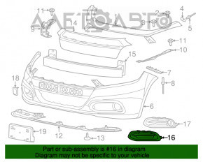 Capacul farului stâng Dodge Dart 13-16, negru mat + crom, nou, neoriginal