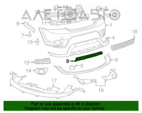 Capacul buzei de bara fata pentru Dodge Journey 11- SXT SXT negru nou neoriginal