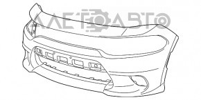 Bara față goală Dodge Charger 15-20 restilizat R/T, SRT nou aftermarket