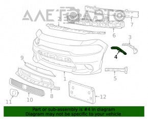 Montare prindere bara fata pe bara stanga Dodge Charger 15-20 restyling exterior nou neoriginal