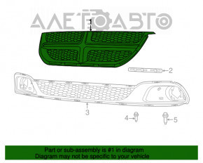 Решетка радиатора grill Dodge Grand Caravan 11-20 хром