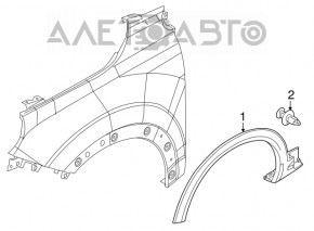 Capacul aripii fata stanga Fiat 500X 16- Structura noua neoriginala