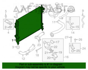 Radiator de răcire apă Ford Mustang mk6 15- 3.7, 5.0 nou aftermarket