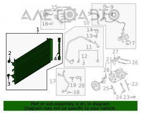 Radiatorul condensatorului de aer condiționat Ford Escape MK4 20 1.5T, 2.0T pentru carlig de remorcare, nou, neoriginal