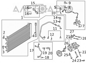 Radiatorul condensatorului de aer condiționat Ford Escape MK4 20 1.5T, 2.0T pentru carlig de remorcare, nou, neoriginal