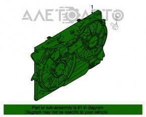 Difuzorul carcasei radiatorului asamblat Ford Fusion mk5 13-16 1.5T 2.0T nou neoriginal