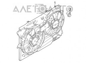 Диффузор кожух радиатора в сборе Ford Fusion mk5 13-16 1.5T 2.0Т новый неоригинал