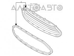 Grila radiatorului Ford Fiesta 14-19 rest SUA Crom fara rama nou neoriginal