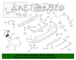 Suportul pentru bara spate sub stopul stânga Ford Escape MK3 13-16 pre-restilizare, nou, neoriginal