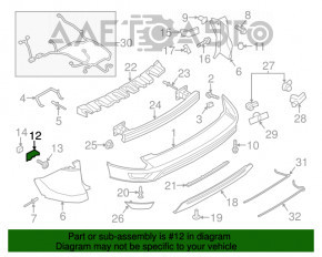 Suportul pentru bara spate sub stopul din dreapta Ford Escape MK3 13-16 pre-restyling, nou, neoriginal.