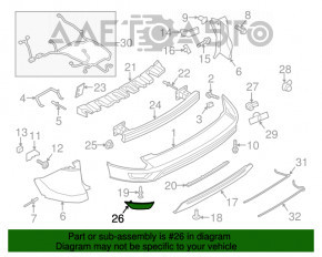 Lampa spate stânga a bara de protecție Ford Ecosport 18-22 Complet roșie, nouă, neoriginală.