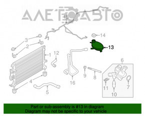 Rezervorul de expansiune al sistemului de răcire Ford Escape MK3 17-19 restilizat 2.5, 2.0T, 1.5T nou, neoriginal