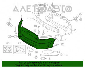 Бампер передний голый Ford Fusion mk5 13-16 без парктроников