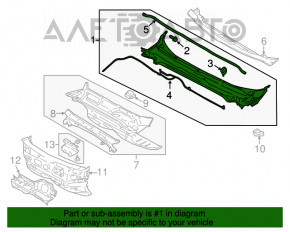 Решетка дворников пластик Ford Fusion mk5 13-20