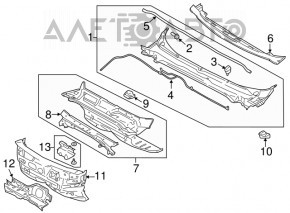 Решетка дворников пластик Ford Fusion mk5 13-20