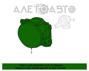 Farul de ceață dreapta pentru Fiat 500 12-17, nou, neoriginal.