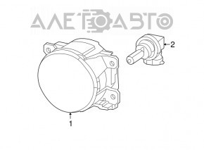 Farul de ceață dreapta pentru Fiat 500 12-17, nou, neoriginal.