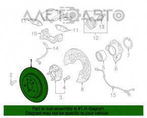 Disc frana spate dreapta Buick Encore 13-19 265mm nou original OEM