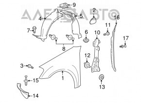 Suport aripa fata stanga Mercedes W164 ML nou original OEM