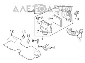 Corpul filtrului de aer dreapta pentru Infiniti Q50 16- 3.0