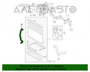 Furtunul de răcire inferior Toyota Highlander 08-13 3.5