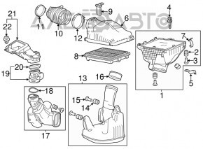 Conductă de aer către colectorul Honda Accord 13-17 3.5